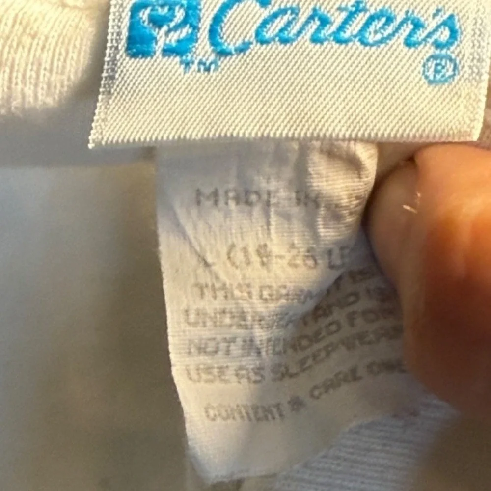 Vintage‎ Carter's One Piece White Size 19–26 Lb 80s Retro Classic USA Minimalist